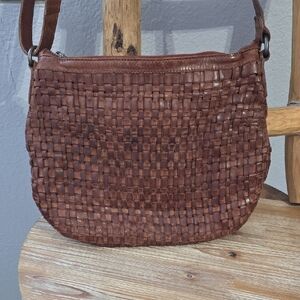 Anthropologie Vilenca Holland Leather  Woven Shoulder Bag